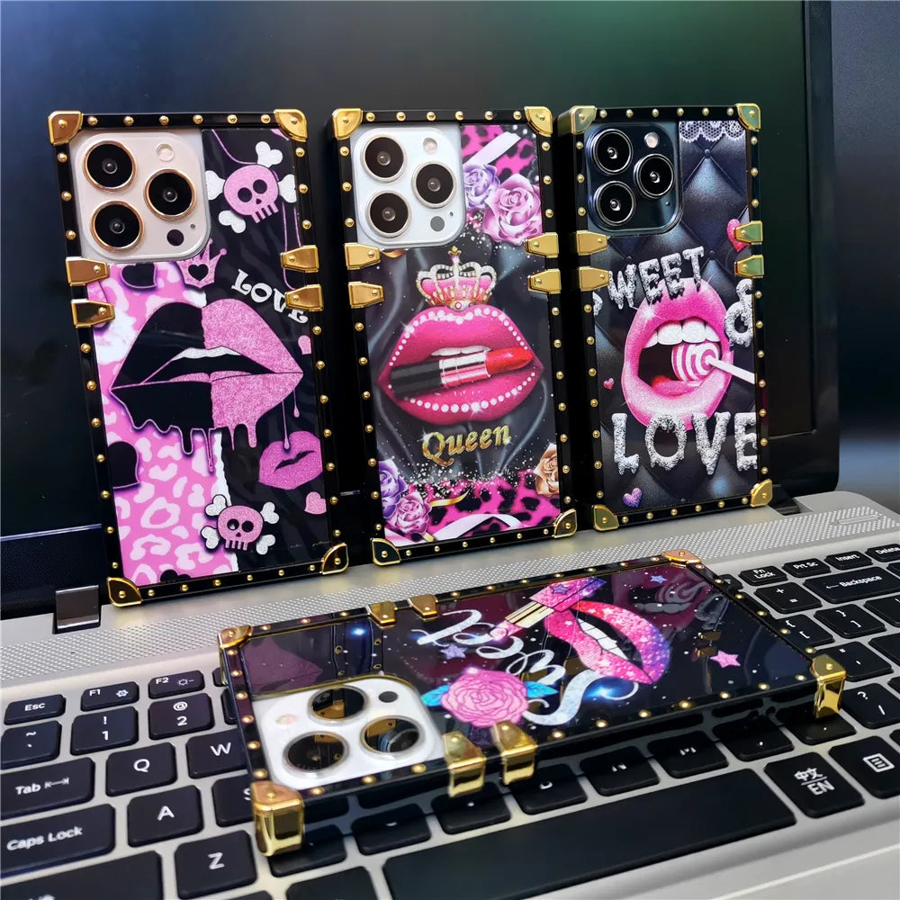 Fashion Queen Pink Lip Case for iPhone 15 - Slim, Lightweight, and Protective Mobile Phone Case