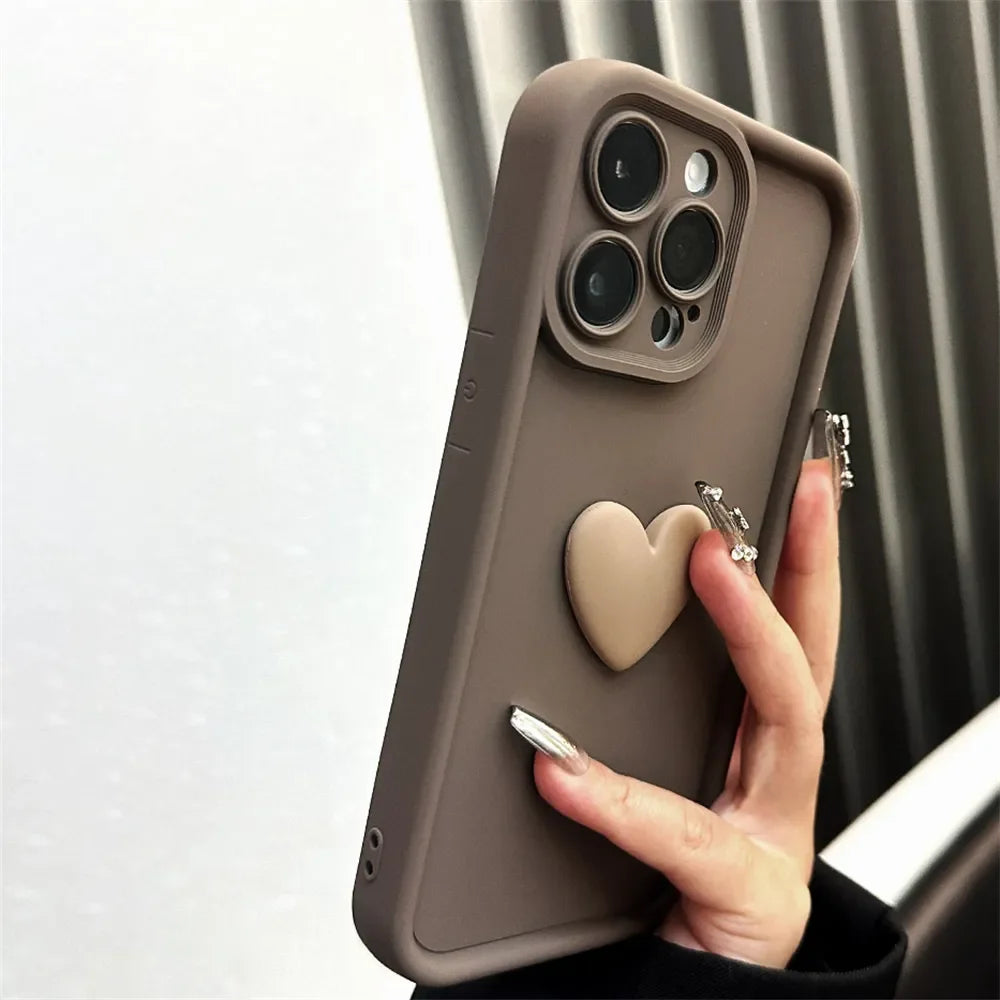 Cute 3D Love Heart iPhone Case by Rabbit Rich: Elevate Your Style with Sophisticated Protection! ★★★★★