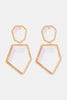 Geometrical Shape Zinc Alloy Frame Resin Dangle Earrings