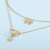 Unicorn and Star Shape Double-Layered Pendant Necklace