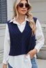 Cable-Knit V-Neck Sweater Vest