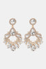 Zinc Alloy Frame Glass Stone Dangle Earrings