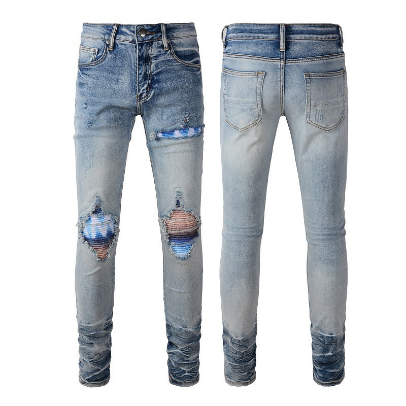 Men's Personalized Printed Ripped Jeans