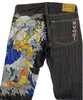 Ukiyo-e Printed Men's Jeans Loose Straight Wide-leg Pants