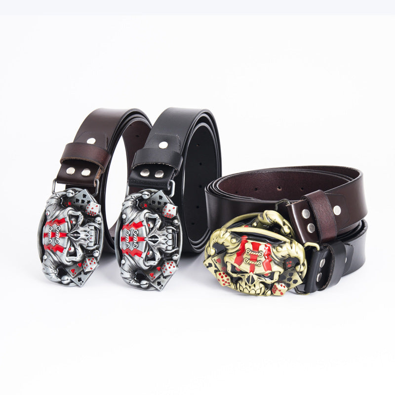 Fashion Simple Skull Shape Leather Belt