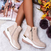 Womens Boots Shoes Wedge  Zipper Platform