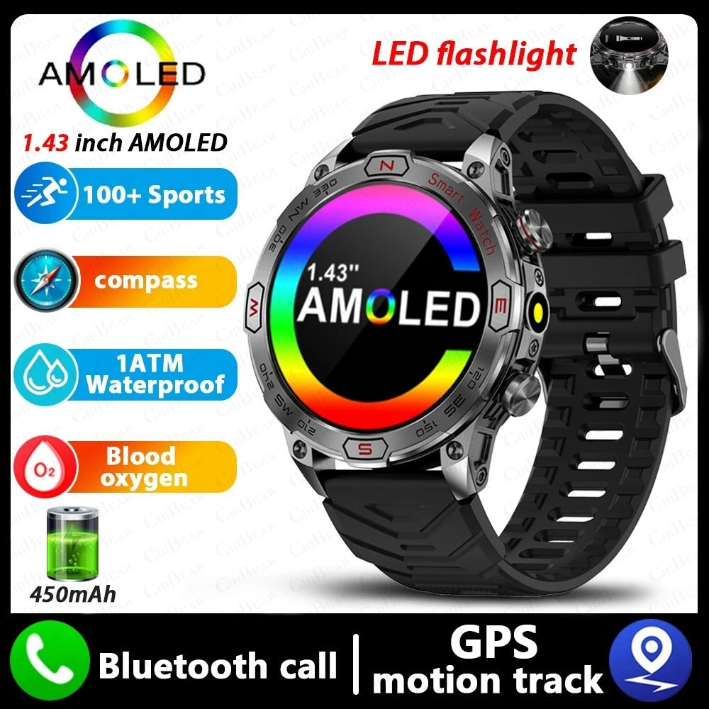 Smart Watch HD AMLOED Screen Bluetooth Calling Sports Watch