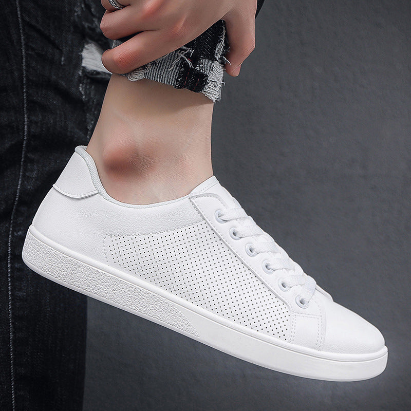 Breathable White Shoes Men's Casual Leather Shoes