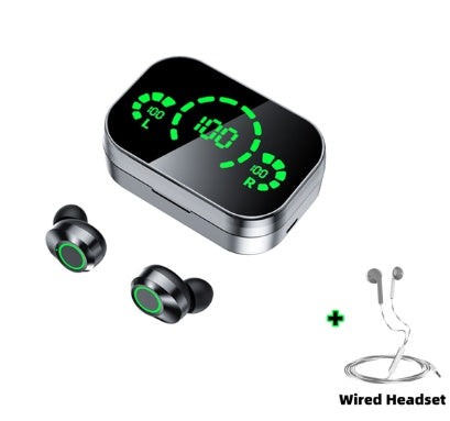 Wireless Bluetooth Headset W Large Screen Smart Digital Display