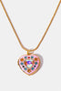 Rhinestone Decor Heart Box Pendant Necklace