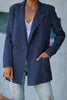 Double-Breasted Padded Shoulder Blazer with Pockets