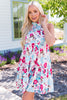 Floral Mock Neck Sleeveless Tiered Dress