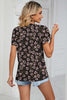 Floral V-Neck Short Sleeve T-Shirt