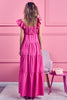 BiBi Tiered Ruffled Cap Sleeve Maxi Dress