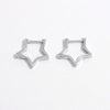 925 Sterling Silver Inlaid Zircon Star Earrings