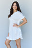 Rabbit Rich Out Of Time Full Size Ruffle Hem Dress with Drawstring Waistband in White - A Timeless Classic with a Modern Twist