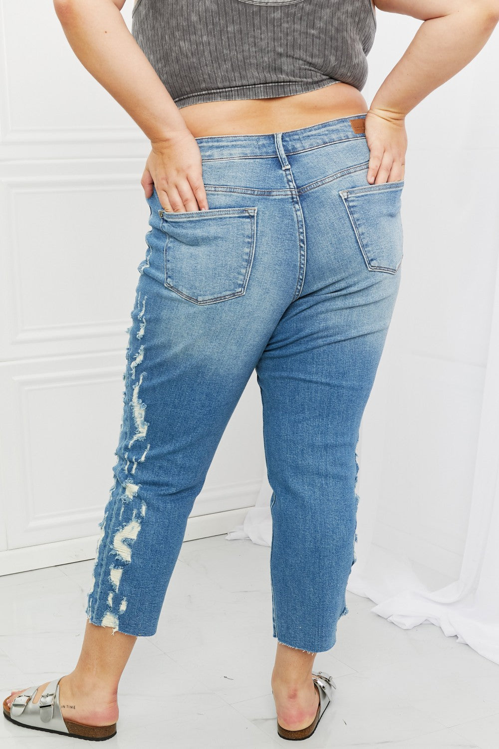 Laila Full Size Straight Leg Distressed Jeans