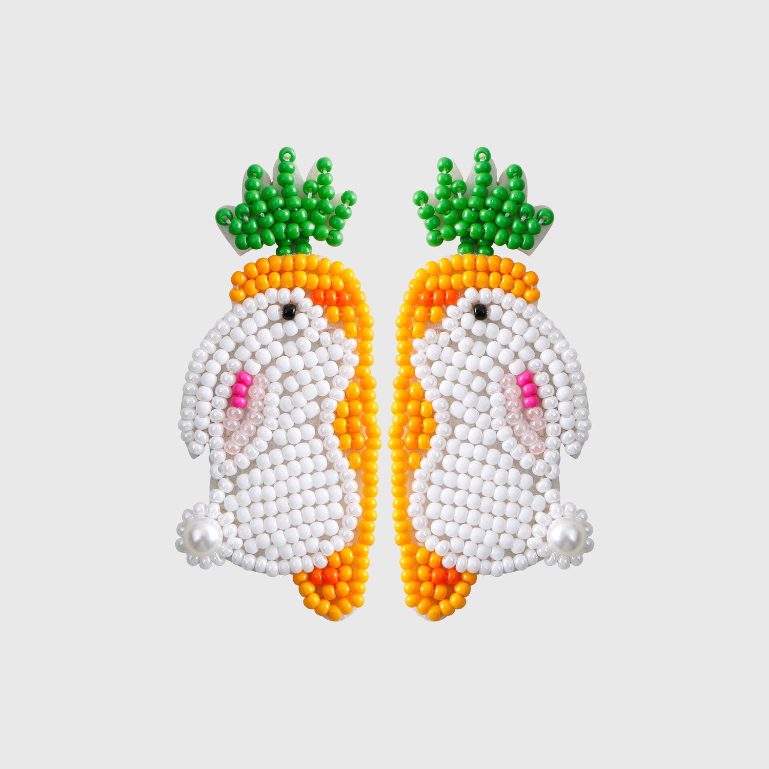 Stainless Steel Beaded Rabbit Earrings