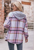 Plaid Dropped Shoulder Hooded Jacket