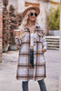 Plaid Dropped Shoulder Longline Jacket