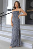 Sequin Backless Split Maxi Dress