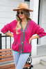 Waffle Knit V-Neck Cardigan with Pocket