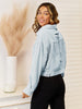 Distressed Fringe Trim Denim Jacket