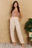 HYFVE Chic For Days High Waist Drawstring Cargo Pants in Ivory