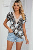 Floral V-Neck Short Sleeve T-Shirt