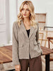 Lapel Collar Raw Hem Long Sleeve Blazer