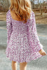 Smocked Floral Square Neck Balloon Sleeve Dress