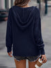 Horizontal Ribbing Hooded Sweater