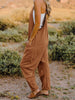 Full Size Sleeveless V-Neck Pocketed Jumpsuit