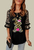 Easter Leopard Frill Trim Half-Sleeve Top