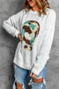 Woven Right Skull Graphic Drop Shoulder Sweater