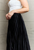 Accordion Pleated Flowy Midi Skirt