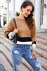 Color Block Round Neck Sweater