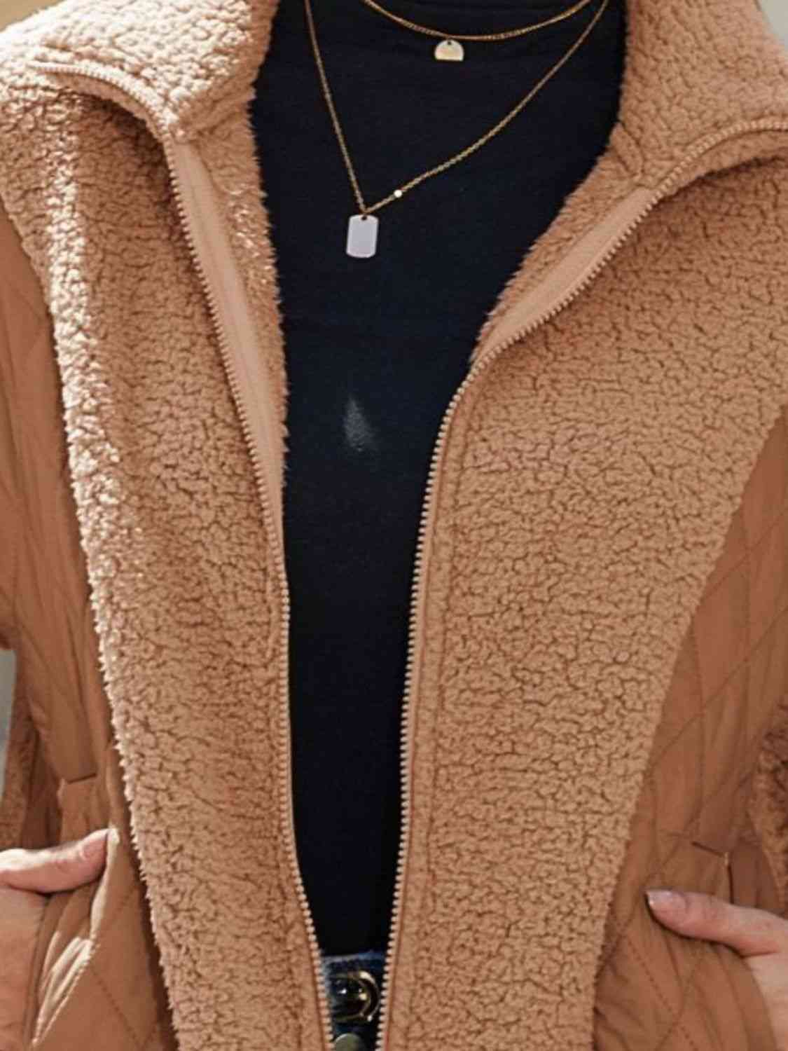 Zip-Up Collared Neck Jacket