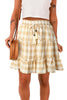 Plaid Tassel Tie Frill Trim Skirt