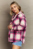 Zenana By The Fireplace Oversized Plaid Shacket in Magenta