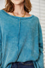 Zenana Full Size Washed Baby Waffle Oversized Long Sleeve Top