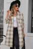 Plaid Button-Up Longline Shacket with Breast Pockets