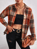 Plaid Collared Neck Button Down Jacket