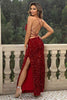 Sequin Backless Split Maxi Dress