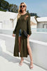 Round Neck Split Distressed Sweater Dress