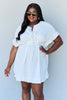 Rabbit Rich Out Of Time Full Size Ruffle Hem Dress with Drawstring Waistband in White - A Timeless Classic with a Modern Twist