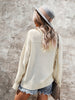 Buttoned Exposed Seam Knit Top