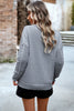 Cable-Knit Round Neck Drop Shoulder Sweater