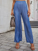 Smocked Waist Long Straight Pants