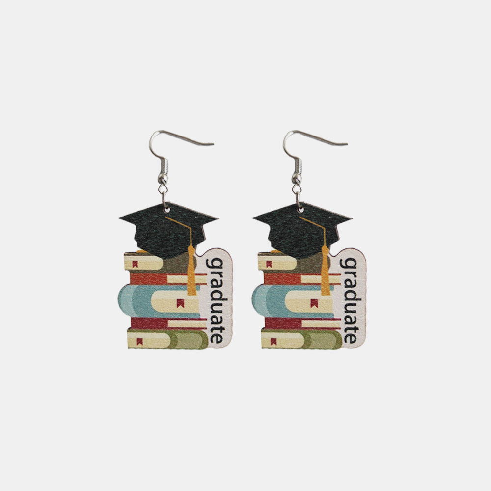 School Theme Wooden Dangle Earrings